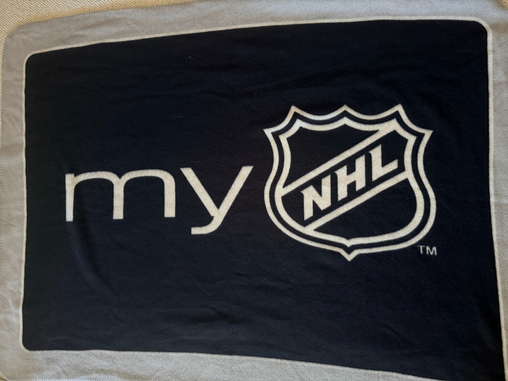 NHL Fleece Throw Blanket My NHL Shield Logo Black Gray 62 x 46 Hockey Fan Gift